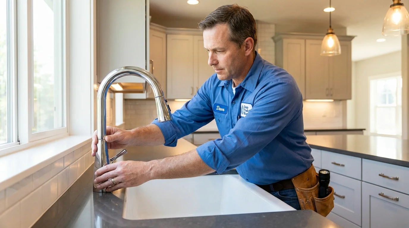 Kitchen faucet installation by Johns Plumbing LLC in Morrisville